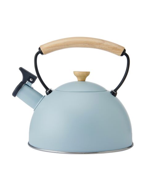 Bollitore a fischietto LC con manico in legno blu - 1,6L