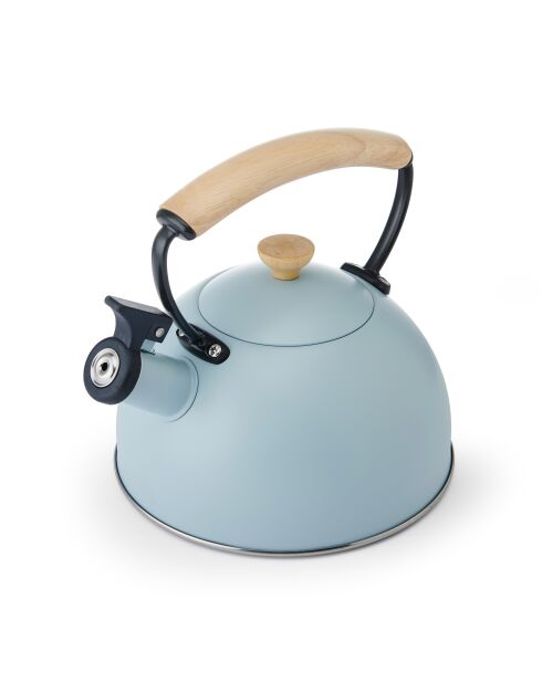 Bollitore a fischietto LC con manico in legno blu - 1,6L
