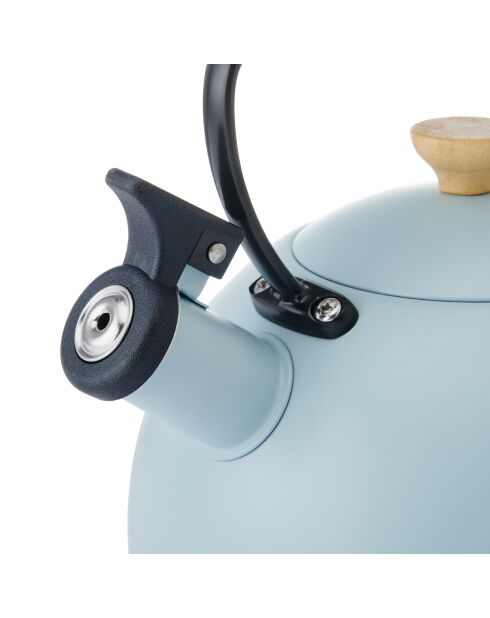 Bollitore a fischietto LC con manico in legno blu - 1,6L