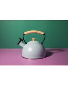 Bollitore a fischietto LC con manico in legno blu - 1,6L