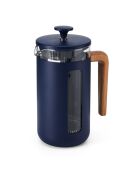 LC Pisa French Press Kaffeemaschine für 8 Tassen mit marineblauem Holzgriff, 14,5 x 10 x 21 cm