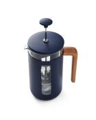 LC Pisa French Press Kaffeemaschine für 8 Tassen mit marineblauem Holzgriff, 14,5 x 10 x 21 cm