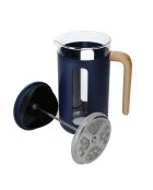 LC Pisa French Press Kaffeemaschine für 8 Tassen mit marineblauem Holzgriff, 14,5 x 10 x 21 cm