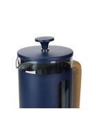 LC Pisa French Press Kaffeemaschine für 8 Tassen mit marineblauem Holzgriff, 14,5 x 10 x 21 cm