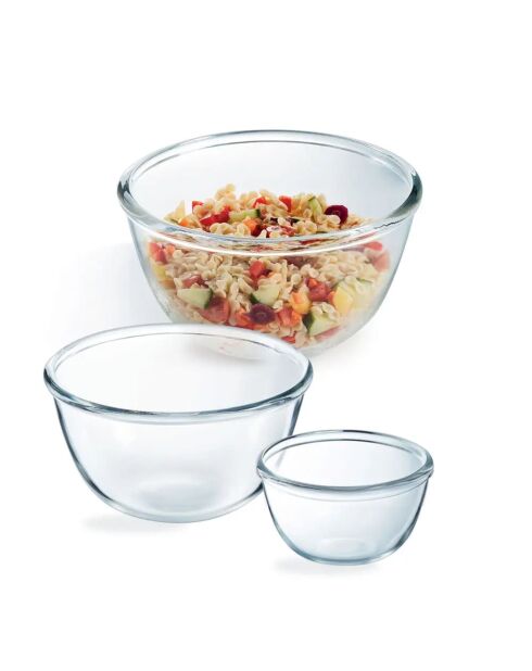 Set di 3 insalatiere trasparenti 12, 18 e Cocoon - 24 cm