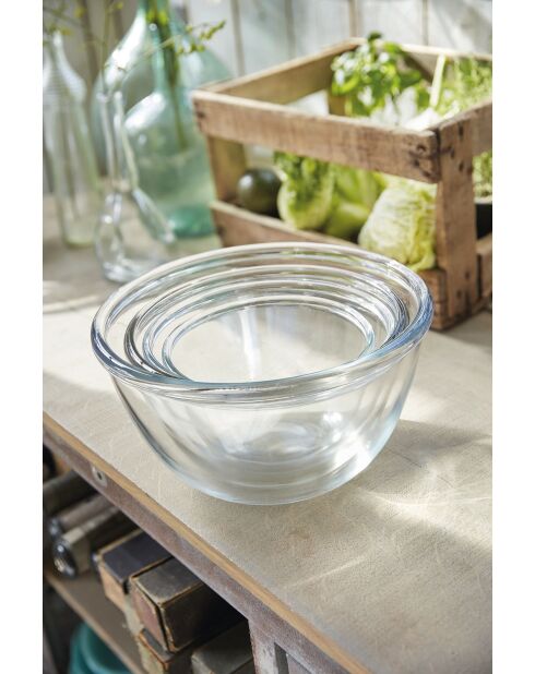 Set di 3 insalatiere trasparenti 12, 18 e Cocoon - 24 cm