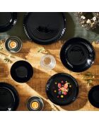 6 piatti piani Pampille neri — 25 cm