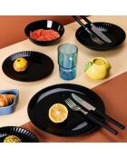 6 piatti piani Black Bloom - 25 cm