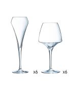 Set di calici e flute da champagne trasparenti Open Up