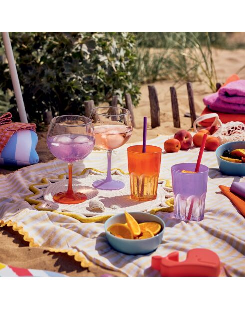 6 bicchieri Summer Pop arancioni - 40 cl