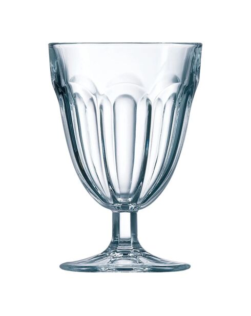 6 bicchieri trasparenti con stelo romano - 21 cl