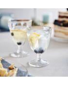 6 bicchieri trasparenti con stelo romano - 21 cl