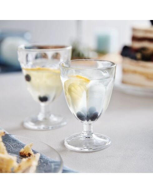 6 bicchieri trasparenti con stelo romano - 21 cl