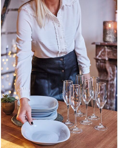 6 piatti da minestra Carine grigi - 21 cm