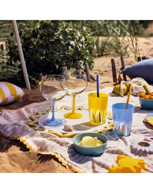 6 bicchieri Summer Pop blu trasparenti - 40 cl