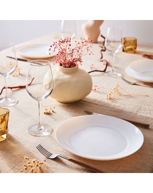 6 piatti da dessert Apy bianchi - 18 cm