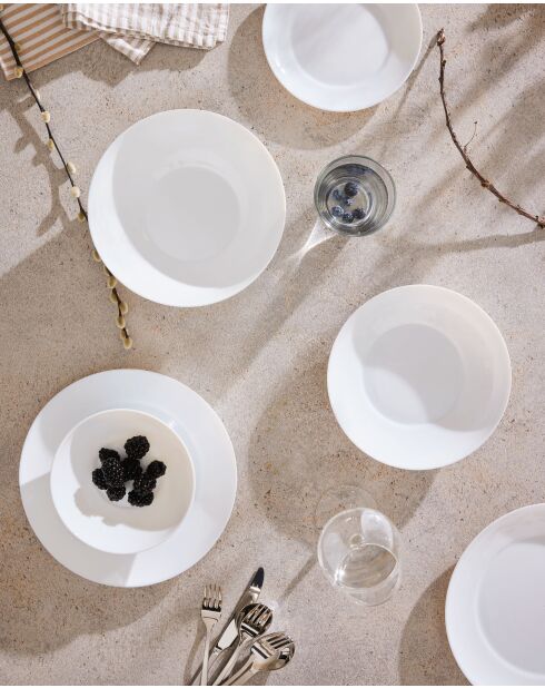 6 piatti da dessert Apy bianchi - 18 cm