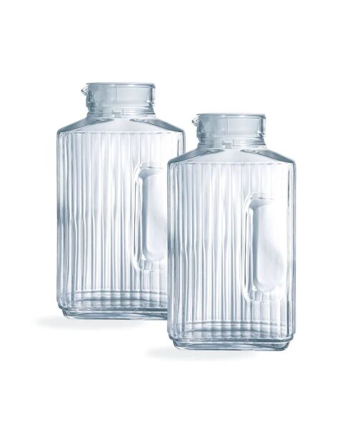 Set di 2 caraffe Quadro trasparenti - 2 L