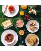 6 piatti piani White Bloom - 25 cm