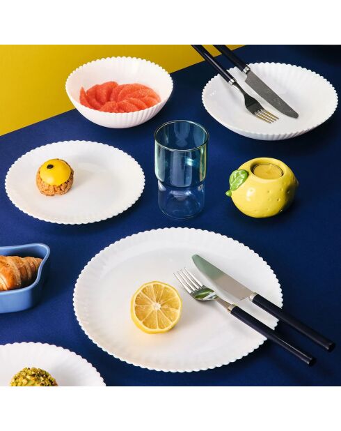 6 piatti piani White Bloom - 25 cm