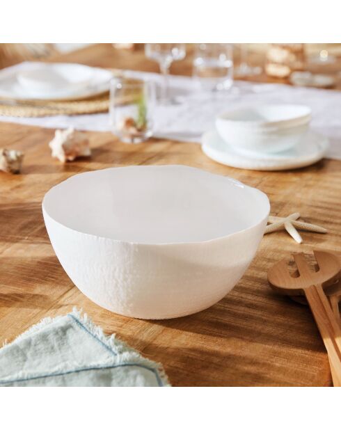 Insalatiera opale ammonite bianca - 23 cm