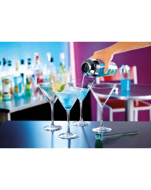 6 bicchieri trasparenti da Cocktail Bar con stelo - 30cl