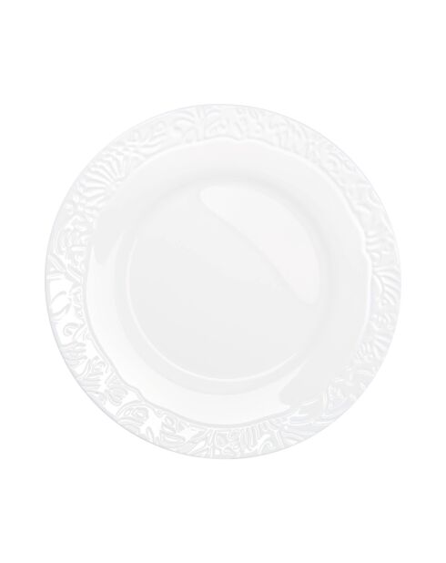 6 piatti piani bianchi Danbury - 25 cm