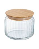 Tarro de almacenamiento Nova de vidrio transparente con tapa de bambú - 0,5 L