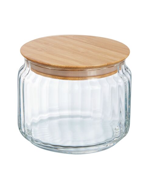 Tarro de almacenamiento Nova de vidrio transparente con tapa de bambú - 0,5 L