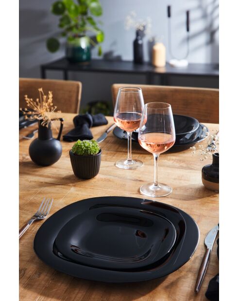 6 piatti Carine neri - 27 cm