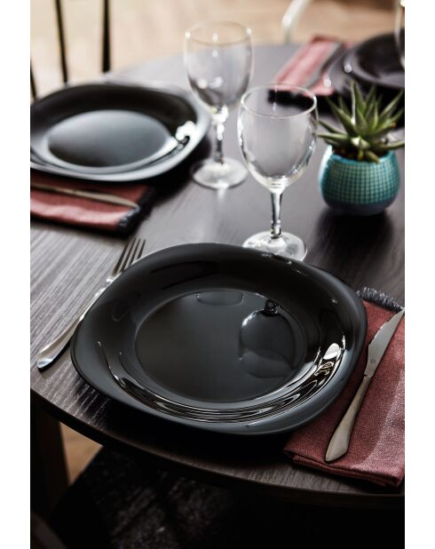 6 piatti Carine neri - 27 cm