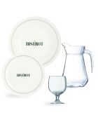 Servizio da tavola Gabin da 19 pezzi: 12 piatti, 6 bicchieri e 1 caraffa, trasparente - 1 L