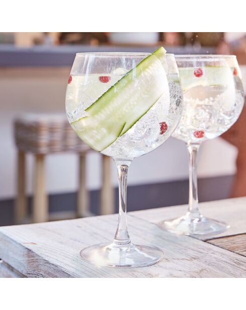 6 bicchieri trasparenti da Cocktail Bar con stelo - 70cl