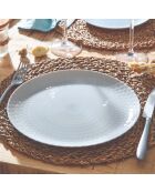 6 piatti piani Pampille grigi — 25 cm