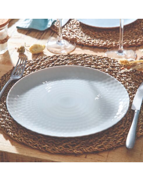 6 piatti piani Pampille grigi — 25 cm