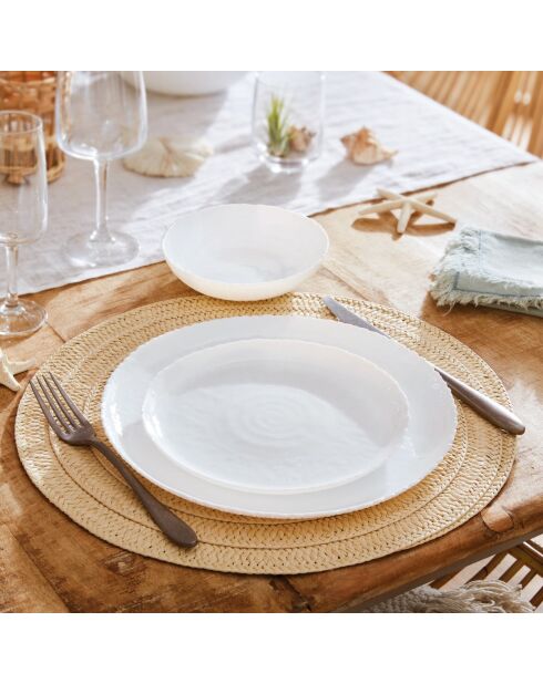 6 piatti da dessert bianchi Ammonite - 19 cm