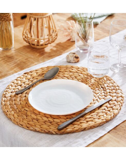 6 piatti da dessert bianchi Ammonite - 19 cm