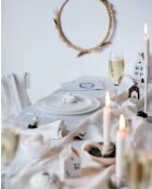 6 piatti da dessert bianchi Ammonite - 19 cm