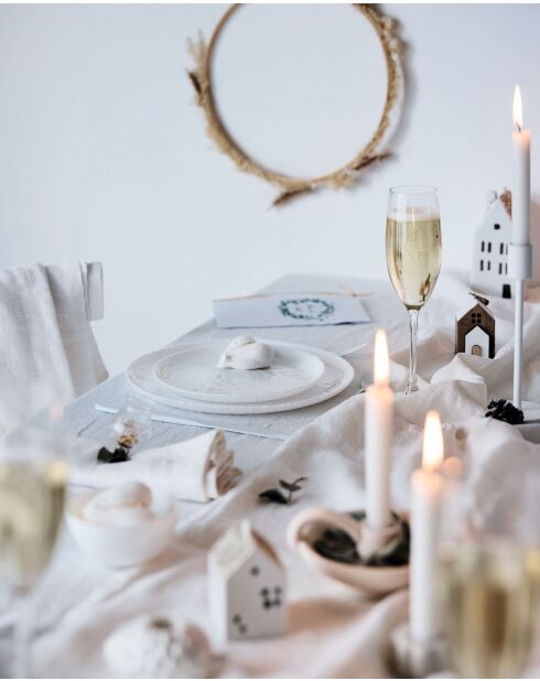 6 piatti da dessert bianchi Ammonite - 19 cm