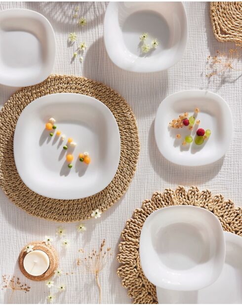 6 piatti da minestra Carine bianchi - 21 cm