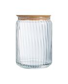 Tarro Nova de vidrio transparente con tapa de bambú - 1L