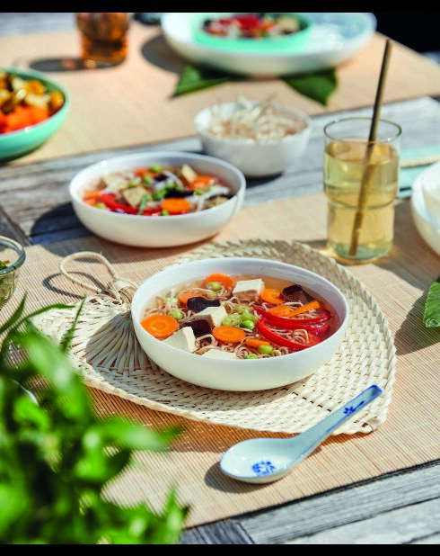 6 piatti da minestra Pho Friend's Time bianchi - 17 cm