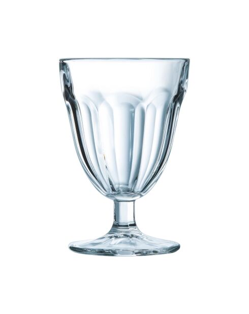 6 bicchieri trasparenti con stelo romano - 14 cl