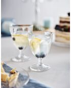 6 bicchieri trasparenti con stelo romano - 14 cl