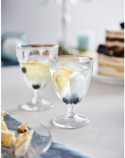 6 bicchieri trasparenti con stelo romano - 14 cl