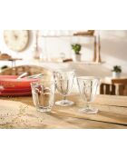 6 bicchieri trasparenti con stelo romano - 14 cl