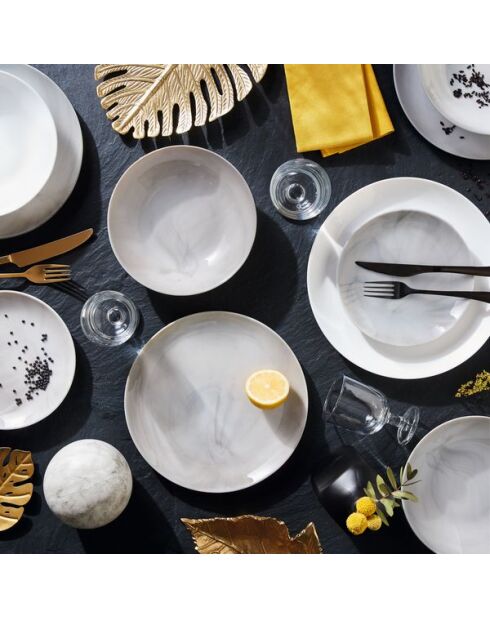 6 tazze Diwali Random effetto marmo grigio - 12 cm