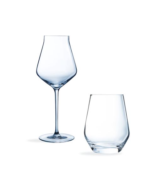 Set in vetro trasparente Reveal Up (calici e bicchieri da acqua) - 12 pezzi