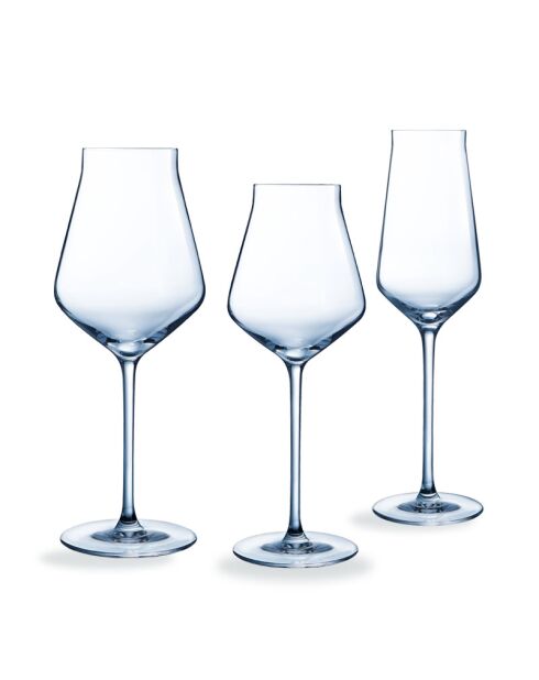 Set di bicchieri con stelo in cristallo trasparente Reveal Up - 18 pezzi