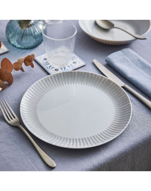 6 piatti piani Cottage in granito grigio - 25 cm